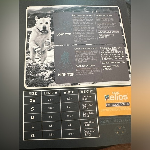 New In Package Large Outdoors Helios Dog Shoes - Picture 7 of 7